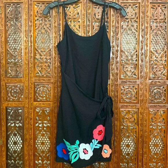 J Marie | Dresses | J Marie Embroidered Wrap Mini Dress | Poshmark